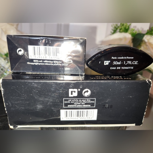 Black XS EDT for Men by Paco Rabanne with Bonus Silvertone Chain & Pendant/Ring - Picture 11 of 16